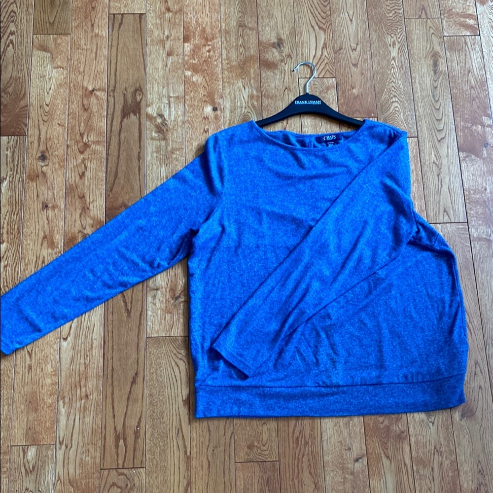 Chaps Women's Blue Crew Neck Sweater